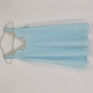 Vintage KAYSER Lace Nylon Nightgown Slip Sheer Chiffon Dress Womens Coquette